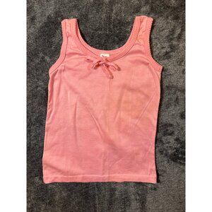 Vintage 1970s Buster Brown Basic Pink Sleeveless Tank with Bow at the Neck- Size